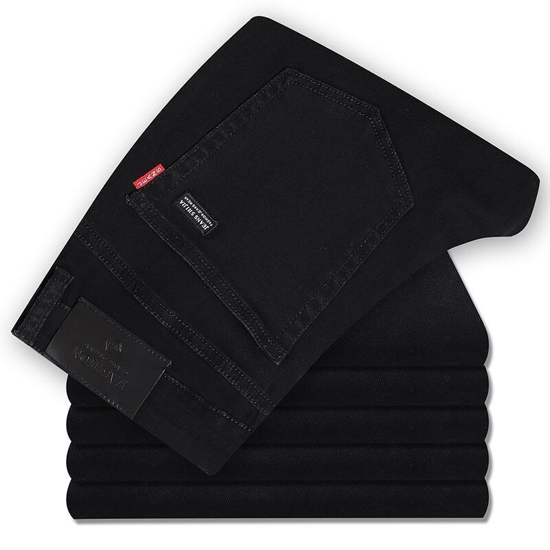 

Men Fashion Straight Jeans Stretch Slim Fit Pants Comfortable Soft Business Denim Trousers Clothing 27