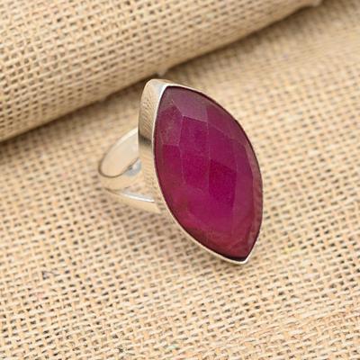 Kashmiri Red Ruby Gemstone 925 Sterling Silver Handmade Amazing Jewelry Ring