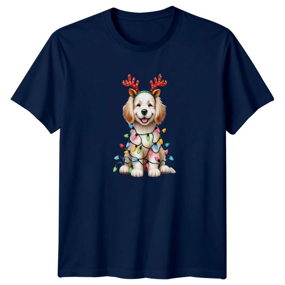 Puppy Christmas Lights Holiday Unisexs TShirt Unisexs Tee Graphic Unisex Top