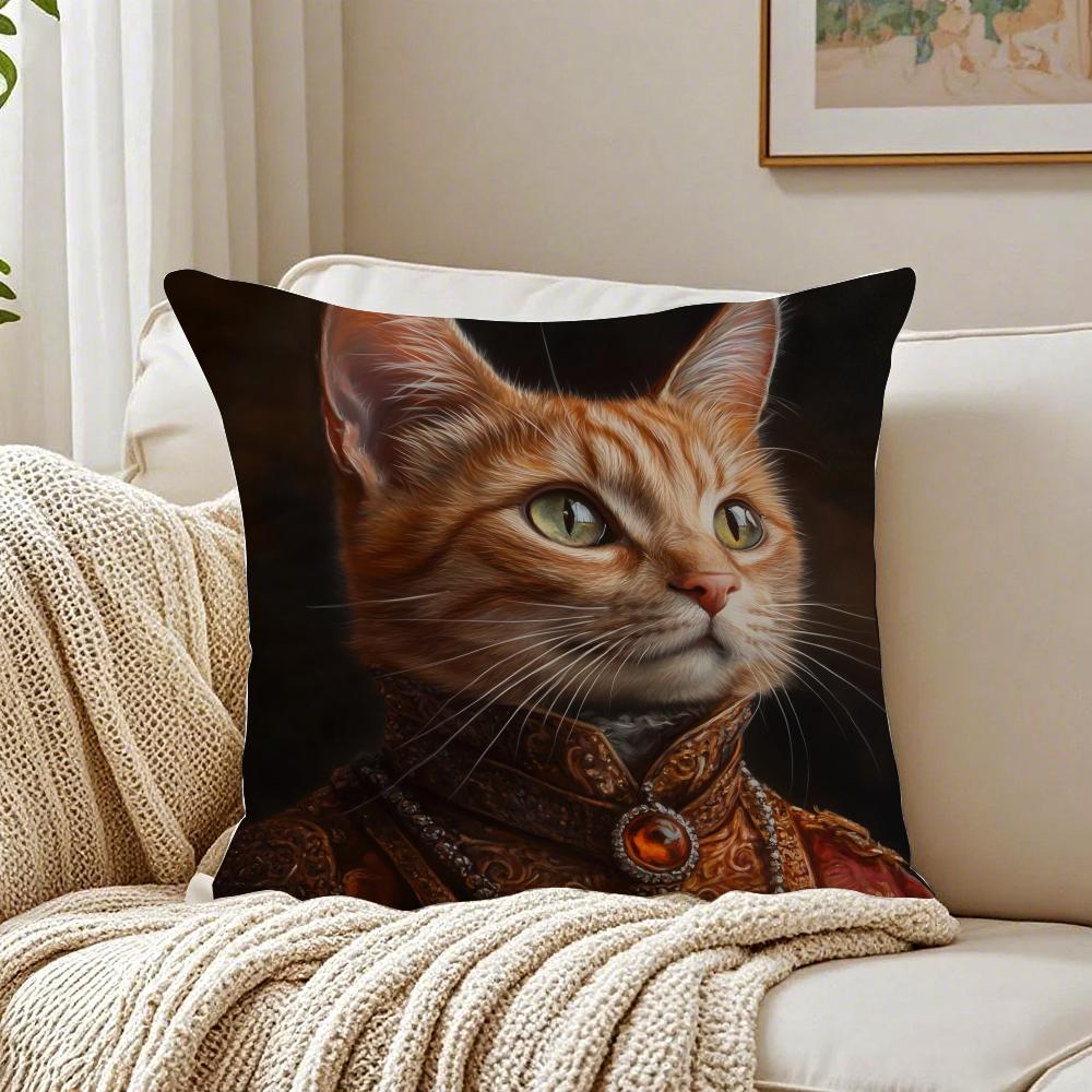 Süße Katze Druck Dekorativ Verspielt Kunst Kissenbezug Kissenbezug Milbenschutz Wohnzimmer Sofa Dekor Kissen Raum