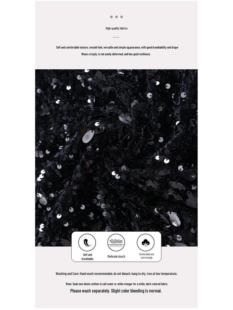 Winter Women's High-Waisted Velvet Sequin Bodycon Skirt - Stylish, Slimming, and Hip-Covering Design