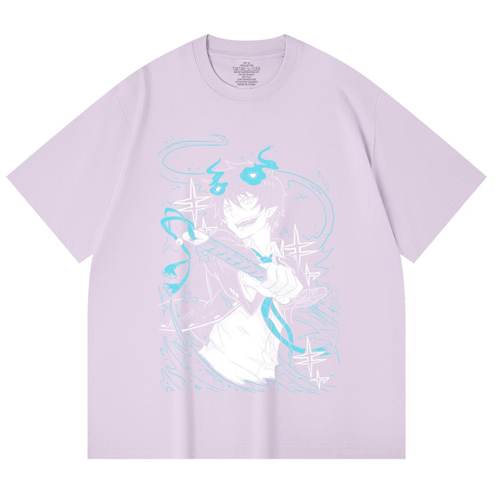 230 Gsm 100% Cotton Blue Exorcist V1 Rin Print Unisex Heavy Cotton T Shirt