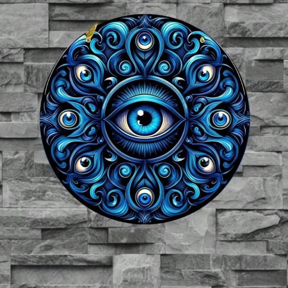 Evil Eye Mandala Metal Tin Sign Wall Art Decor for Home Bar Cafe Garage