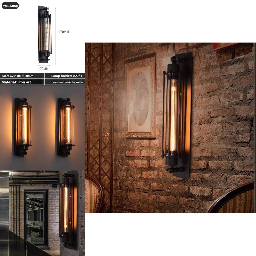 Rustic Industrial Wall Lighting Iron Cage Led For Bedroom And Hallway Decor