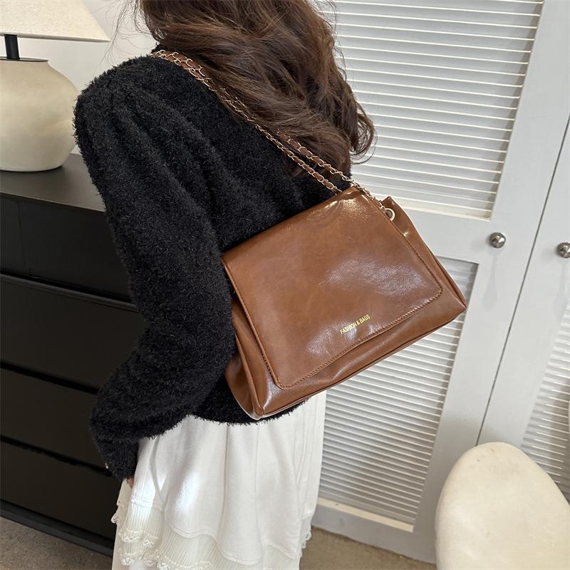 Vintage Women's Tote Bag Casual Solid Color Shoulder Bag Large Capacity Women's Commuter Crossbody Bag Girl Tote Bag
