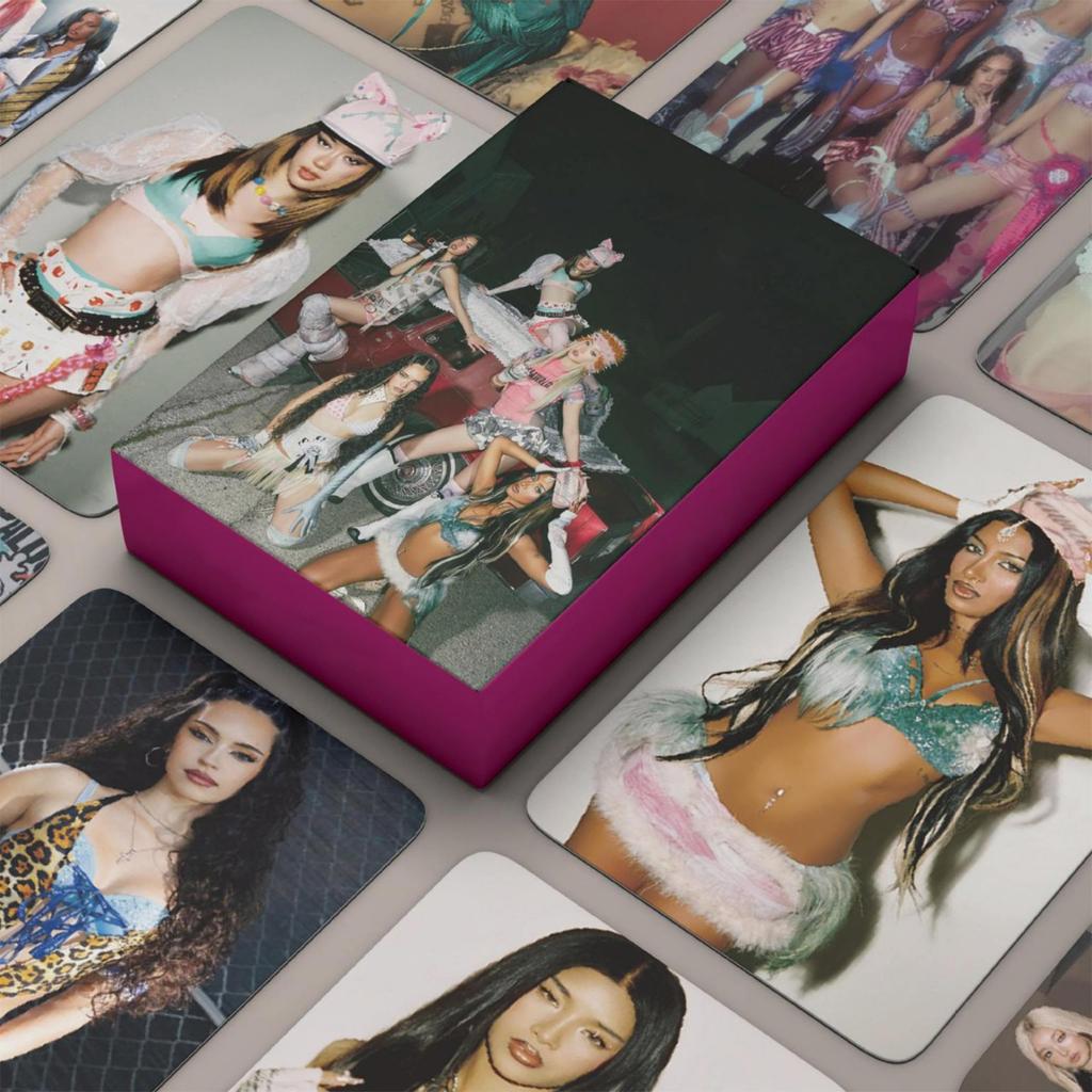 55pcs Katseye Card Set Featuring Assorted Fashion Prints and Unique Designs for Collecting and Displaying