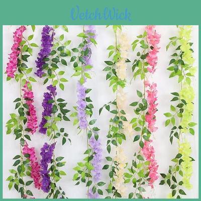 Wisteria Artificial Flowers For Garden Decor With Durable Plastic Vine For Indoor And Outdoor Use