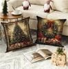 Christmas Pillow Cover Christmas Tree Elk Snowman Print Pillow Cover Home Decoration Cushion Cover