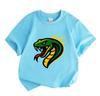 Kids Boys Girls 100% Cotton Crew Neck Short Sleeve T-Shirt, Cool Angry Viper Snake Graphic Casual Soft Breathable Tee for Daily Play Outdoor Sports Su