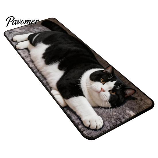 Washable Bathroom Mat Cute Cat Shape Rug, 3D Simulation Modeling, Soft Imitation Decorative Decor Cashmere Absorbent Floor Mat, Non-slip for