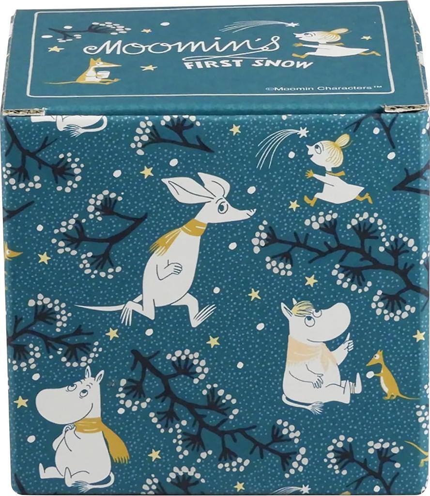Moomin Christmas 9x9cm Moomin Gift for Made In Teal Mug, Large, 350ml, Diameter, "First Snow" Design, Merchandise, Women, Birthday, Tableware, Japan,
