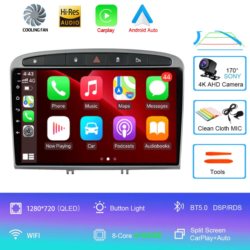 Android 14 Carplay Auto For Peugeot 308 308SW 2007-2015 408 2012-2020 Car Radio GPS Multimedia Video Player Stereo WIFI+4G DSP