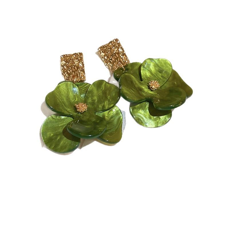 Women Simple Acrylic Flower Stud Earrings Fashion All Match Light Luxury Niche Design Elegant High-End Ear Jewelry For Ladies