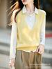 Women's Silk-Cashmere V-Neck Plush Vest - Soft, Fluffy, Seamless Knit for Versatile Layering