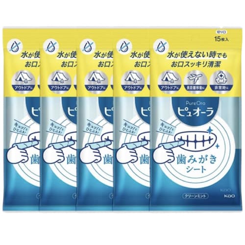 

Kao Pyuora Toothpaste Sheets, 15 sheets x 5 packs