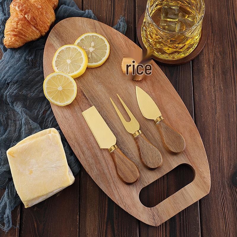 3-Piece Acacia Wood Cutting Board Set - Kitchen & Cheese Boards for Vegetables & Western Steak