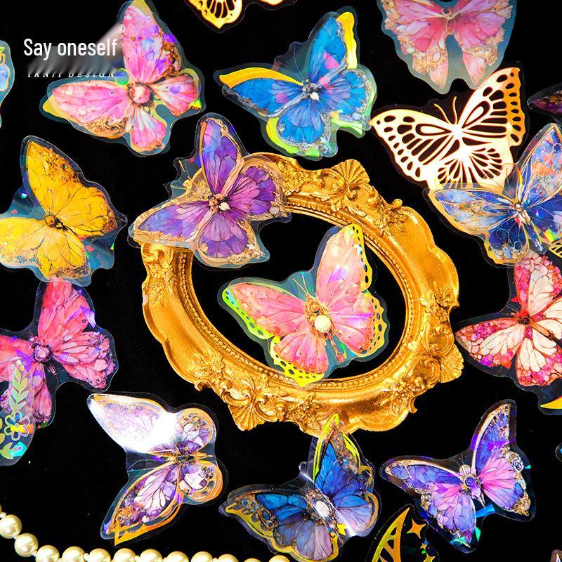 Yan Ji "Zhuang Zhou Dreams of Butterflies" Sticker Pack: 15 Sheets, 4 Styles, Perfect for Journals and Collages.