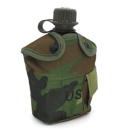 1L Army Military Water Bottle Camping Hiking Canteen Cup Portable for Outdoor
