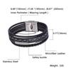 Trendy Leather Bracelet For Men Punk Rock Jewelry Gift Male Wrist Bracelet Jewelry