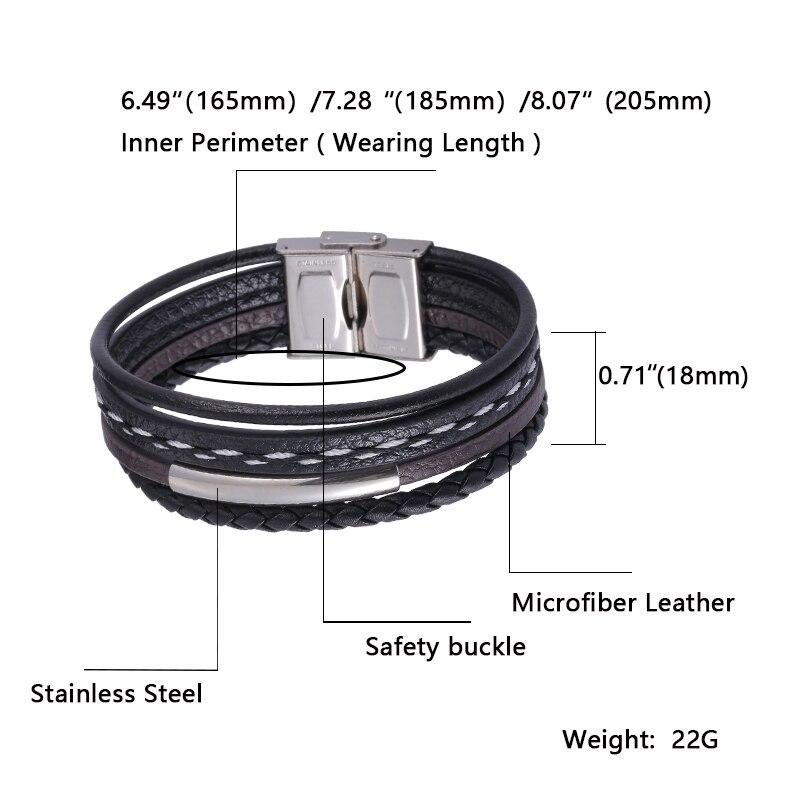 Trendy Leather Bracelet For Men Punk Rock Jewelry Gift Male Wrist Bracelet Jewelry