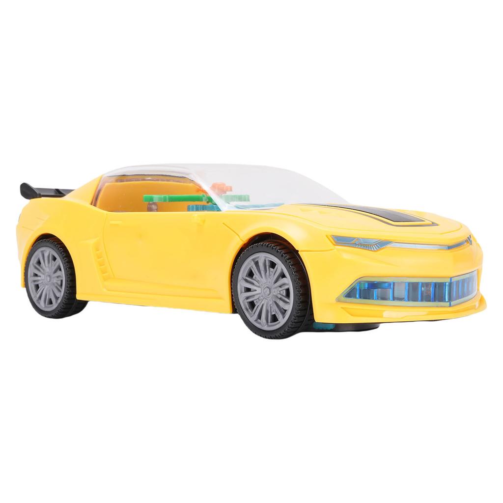 Electric Universal Clock Racing Car Colorful Light Music Small Yellow Toy Car for Boys
