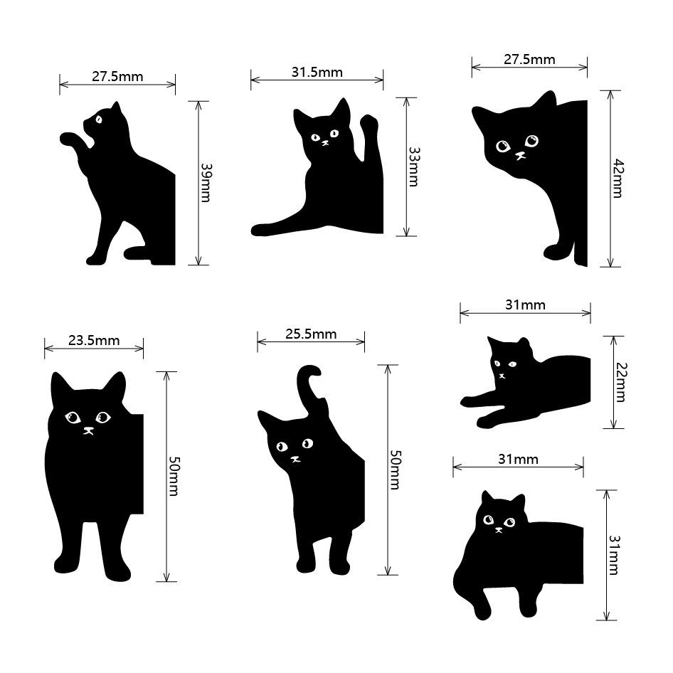 Cute Black Cat Magnetic Bookmark Cat Lover  Bookmark Student Gift School Family Black Cat Gift Bookmark Creative Stationery