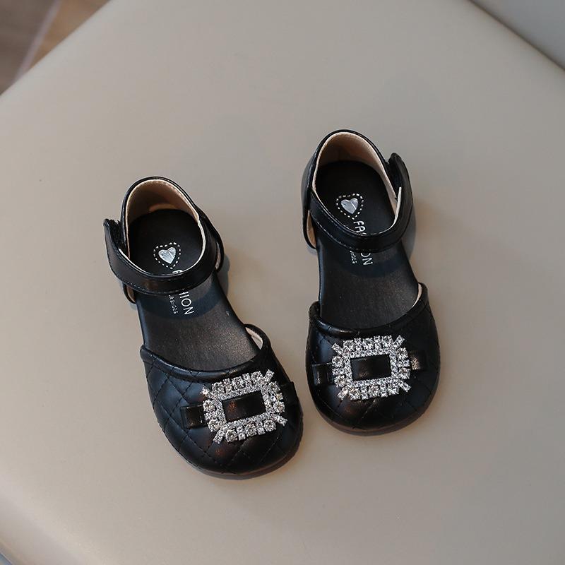 

Korean-style girls princess shoes, spring-summer new style children s fashionable leather shoes, soft sole rhinestone dance shoes for babies 23