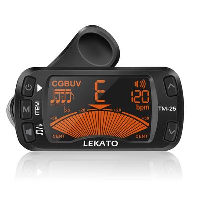 LEKATO Tuner Generator Can Be Used At the Same Time with 3 In 1 Functions Tuner Metronome Violin Compact and Easy To Use LCD Black LCD Display Clip