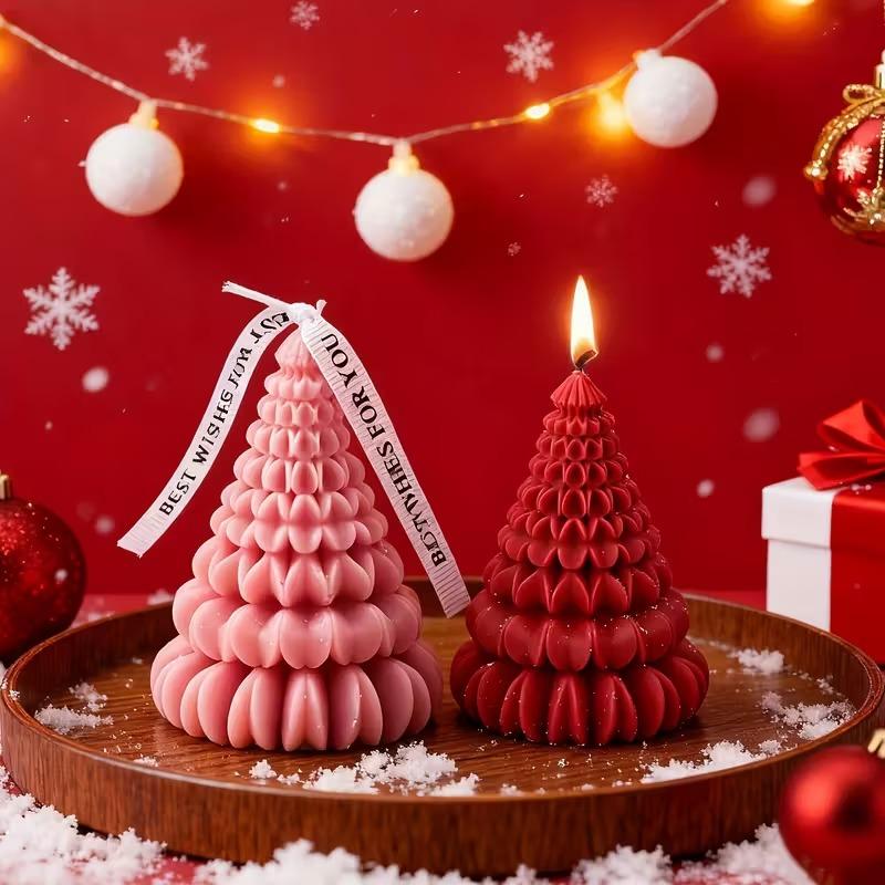 1-4PCS Christmas Tree Aroma Candle Silicone Mold DIY Plaster Wax Craft Holiday Decorations Handmade Supplies Making Kits