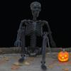Removable Joint Plastic Skeleton 35.4-inch Posing Halloween Black Skeleton Model Gothic Graveyard Haunted House Props
