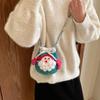Kriss Kringle Father Christmas Bag Bow Knitting Drawstring Bag Creative Xmas Candy Bag  Party