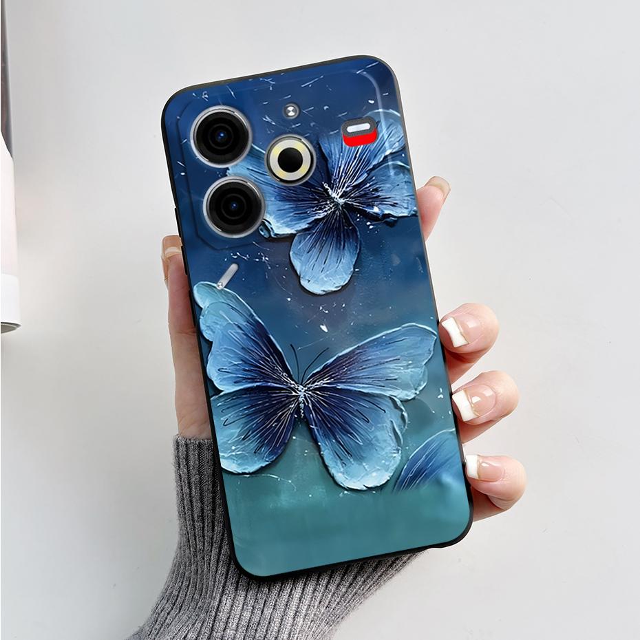 6.78" For Tecno Pova 6 Neo Case Pova6 Neo Back Cover Stylish Pattern Black Silicone Soft Phone Cases For Tecno Pova 6 Neo Fundas