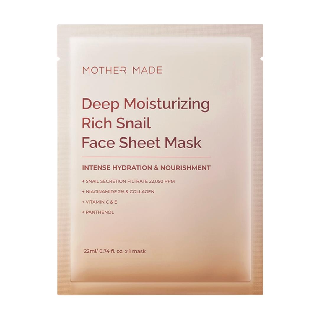 Mother Made Deep Moisturizing Rich Snail Face Sheet Mask 22ml x 10 Packs