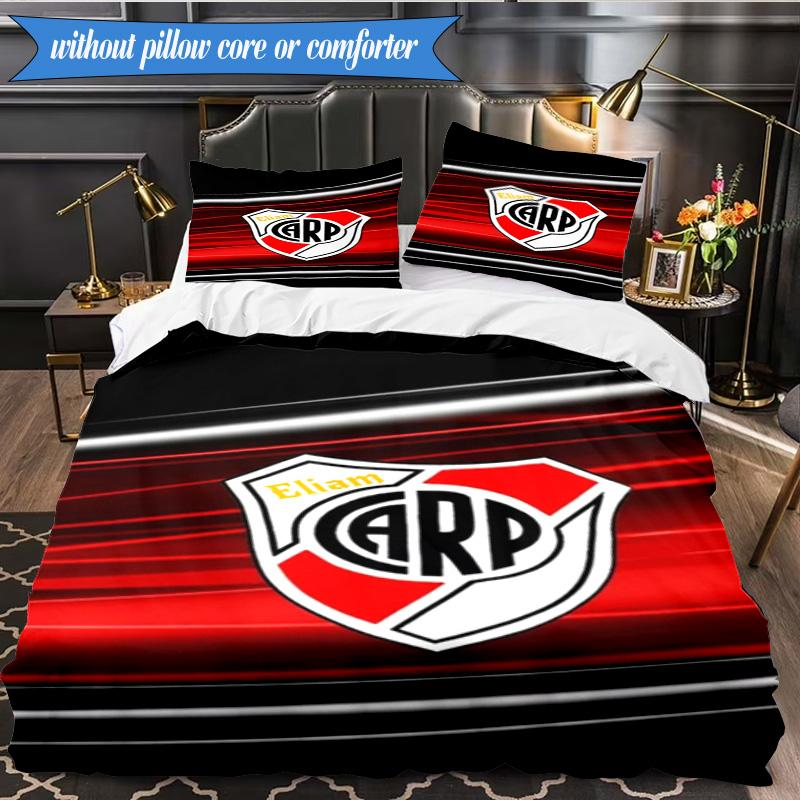 River Plate Emblem 3pcs Bedding,Including 1pc Duvet Cover And 2pcs Pillowcases Perfect for Christmas,Ideal for Bedroom, Dormitory