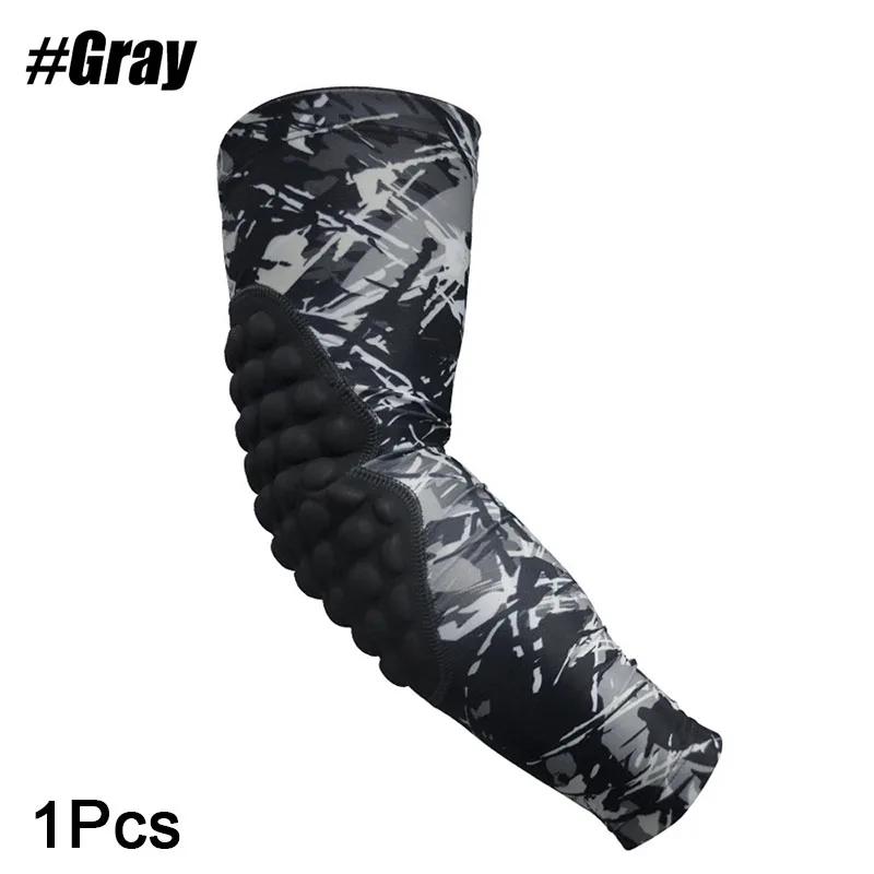 

1Pcs Padded Elbow Sleeve Arm Compression Sleeve for Youth Adult Sports Football Basketball Volleyball M серый