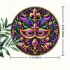 2d Flat 20*20cm Carnival Mask Theme Decoration, Happy Carnival Wooden Brand, Country Style Wooden Brand Murals Are Perfect for Bars, Home Decoration