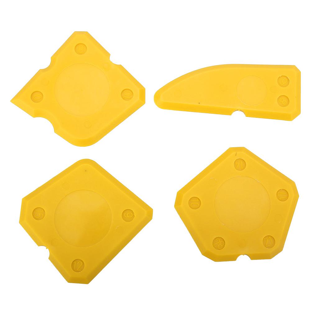 4PCS Caulk Tools Kit Silicone Glass Cement Scraper for Sealant Grout Finishing Sealing (Red)