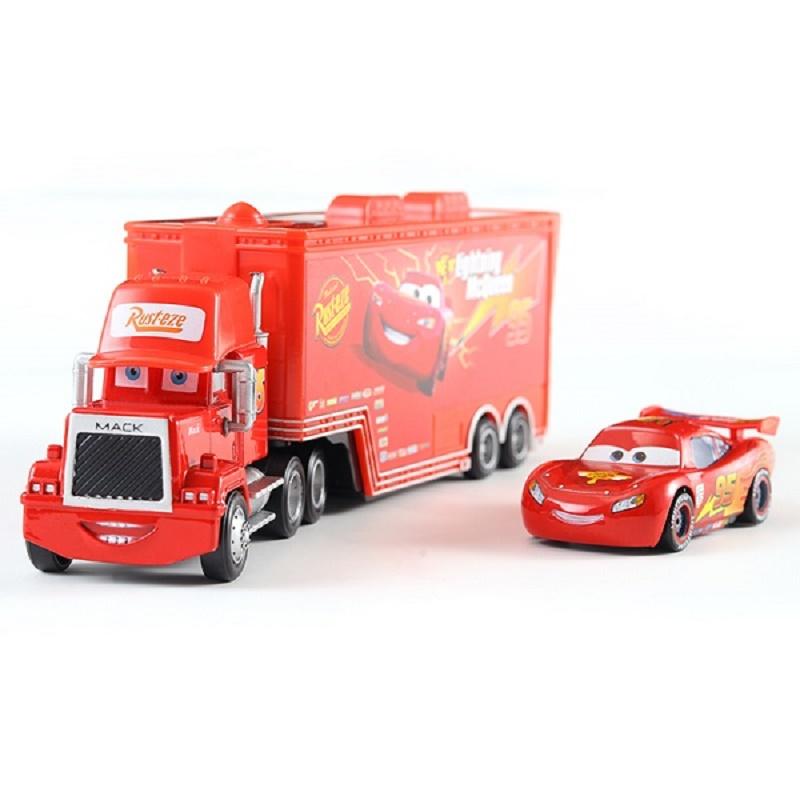 Disney Pixar Cars und Trucks Spielzeugset Der König Cruz Lightning McQueen Mike Onkel 1/43 Die-Cast Modell LKW Spielzeug Geschenk für Kinder