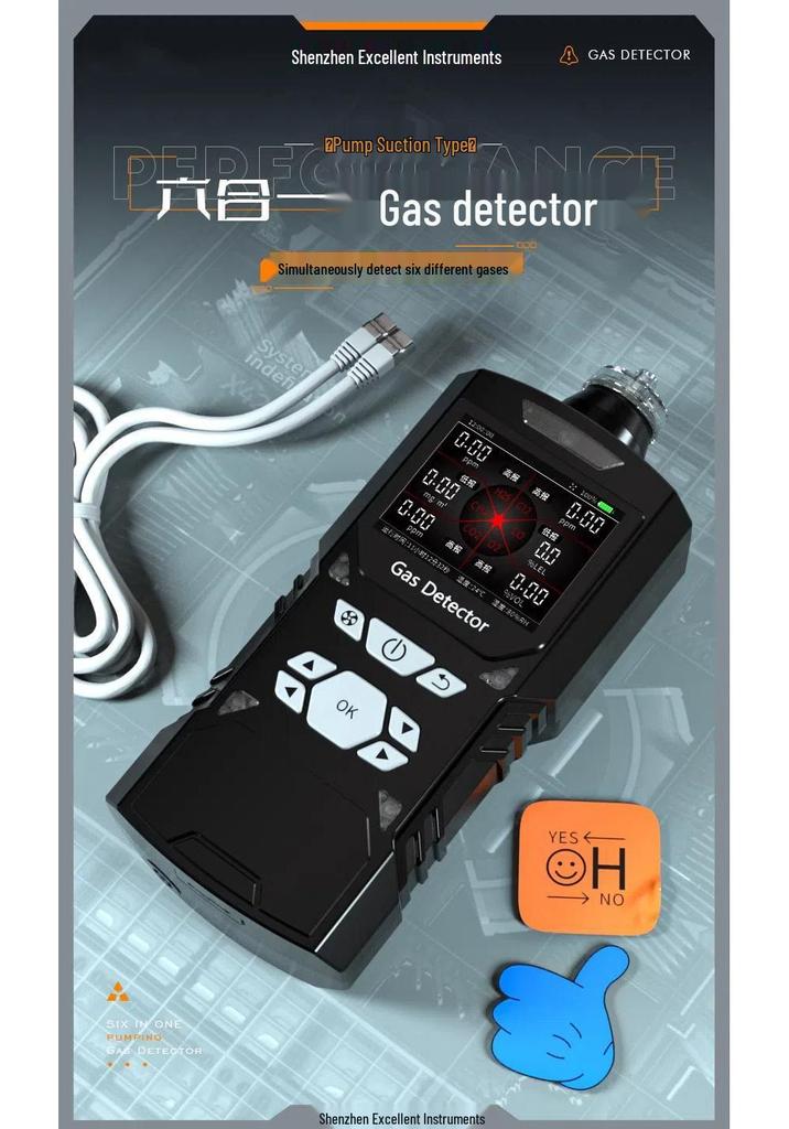 ZY-4X Portable Five-in-One Gas Detector with Oxygen and Ammonia Sensors