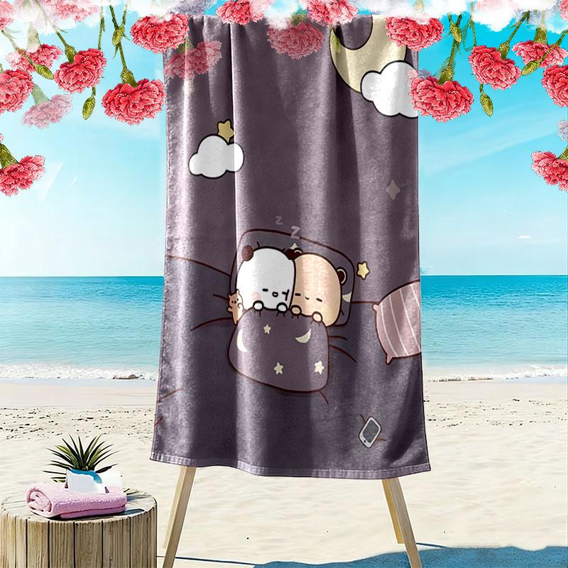 Bubu Dudu Print Beach Towel, Large Soft Quick Dry Towel for Beach Camping Swimming