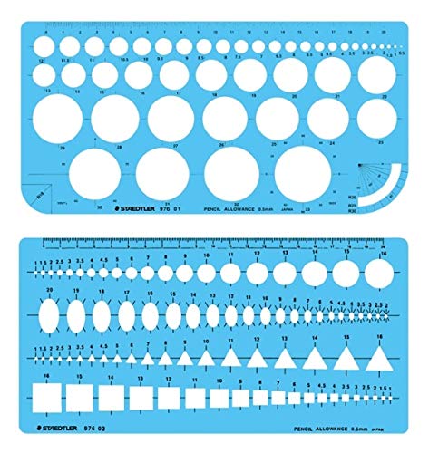 

STAEDTLER Template Circle Ruler + Combination Ruler 976 01 + 976 03 (Set of 2)