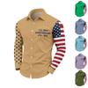 Camisas de Manga Comprida para Homens do 250º Aniversário dos EUA 1776-2026 Camisas com Bandeira Americana