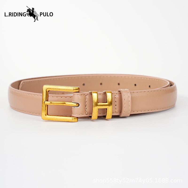 Women's Belt Versatile New Style Letter I-shaped Buckle Belt Women's Decorative Coat Trendy High-end Belt