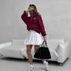 European and American basic semi-zipper pullover sweater women's 2025 new letter printing casual jacket