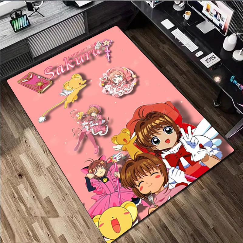 Anime Characters Sakura Kinomoto Carpet Carpet Office Decorative Carpet For Living Room Bedroom Door Mat Floor Rug Computer Chair Area Rug