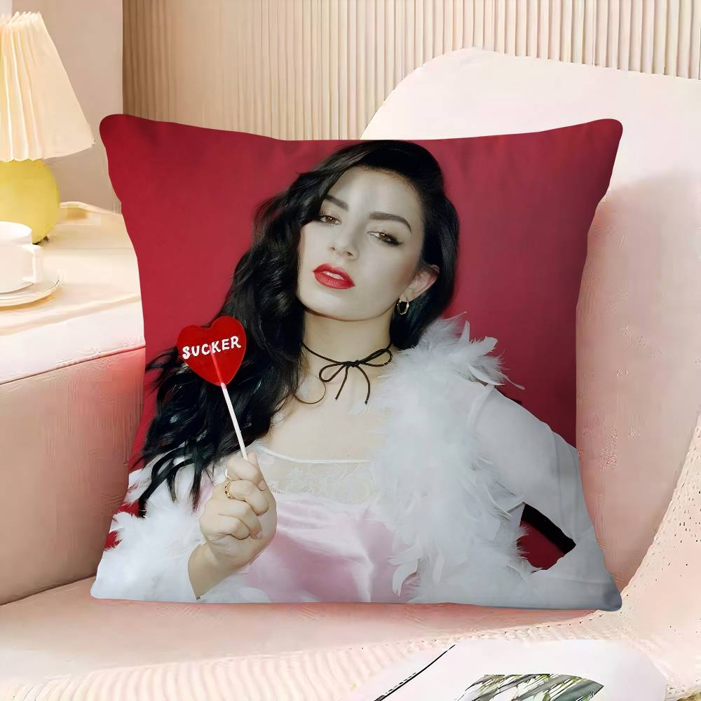 C-Charli X-XCX Pillowcase 45x45cm Cute Pillowcase Living Room Sofa Cushion Cover Bedroom Home Decoration Children's Gift