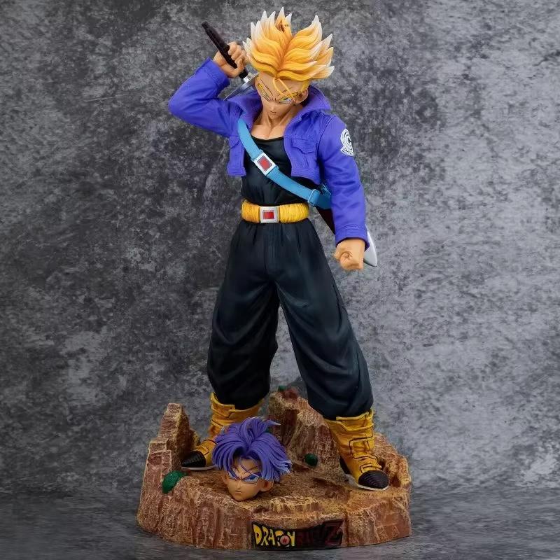 47cm Dragon Ball Z Anime Figurine Trunks Figure Super Saiyan Trunks Pvc Model Statue Doll Collection Decoration Toys Gift