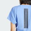 adidas Wzór Luźny Krótki Rękaw Okrągły Dekolt Krótki T-shirt Damskie Topy Niebieski JX1192