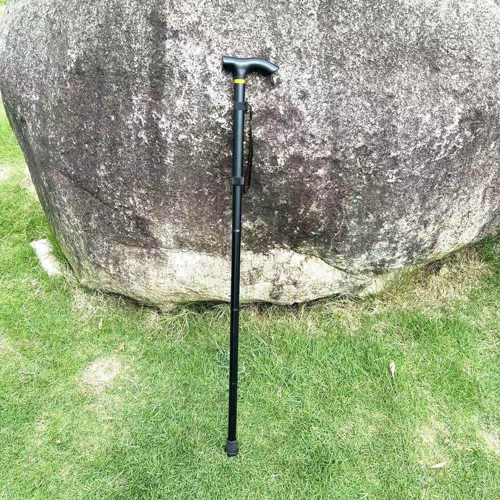 Pěti-sekční protiskluzová teleskopická vycházková hůl z hliníkové slitiny pro seniory a venkovní trekking