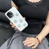 iPhone White Lychee Pattern Embroidered Flower Phone Case for Girls Phone Accessories for iPhone 11 12 13 14 15 Pro Max